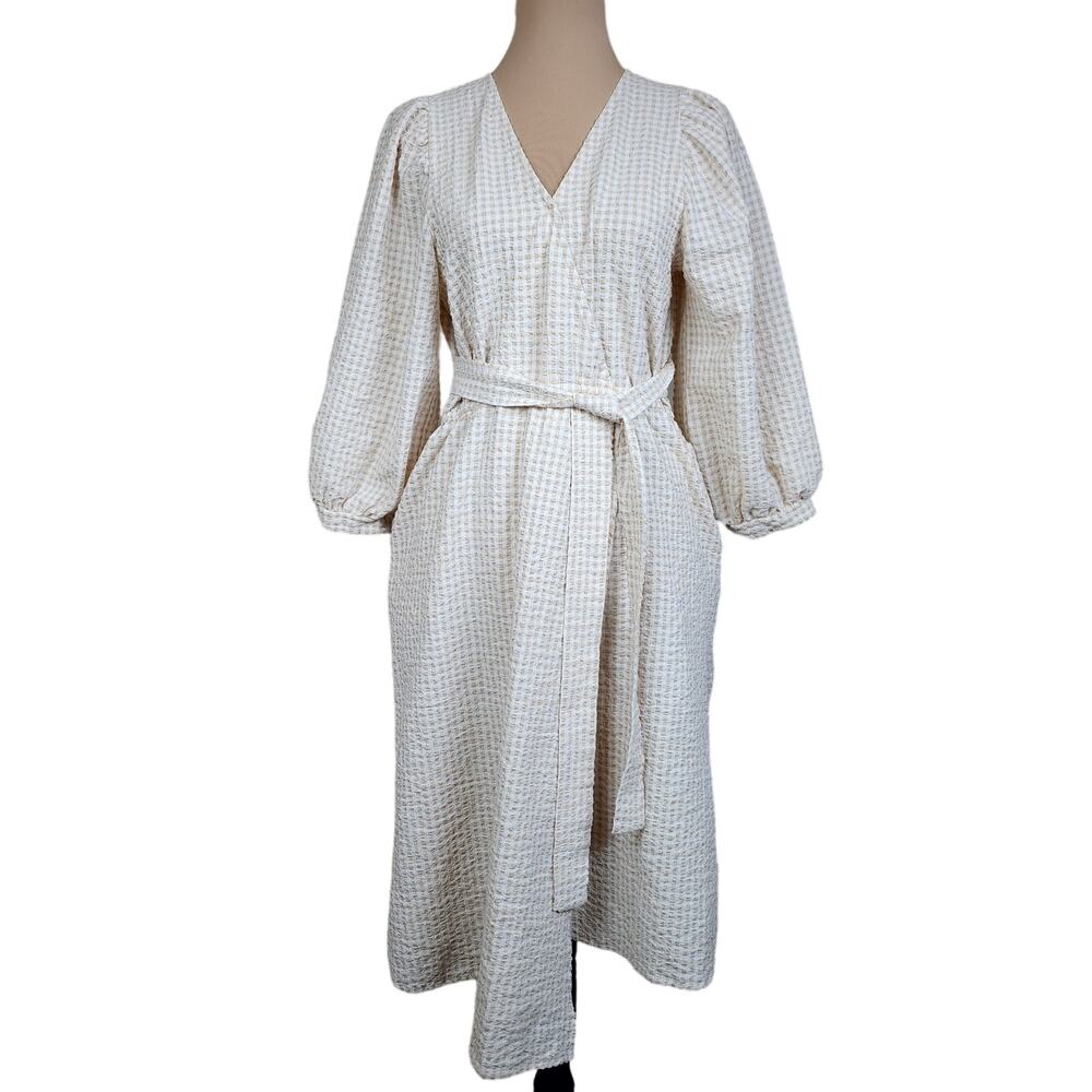 All in Love Yellow Plaid Large Cottagecore Boho Midi Dress